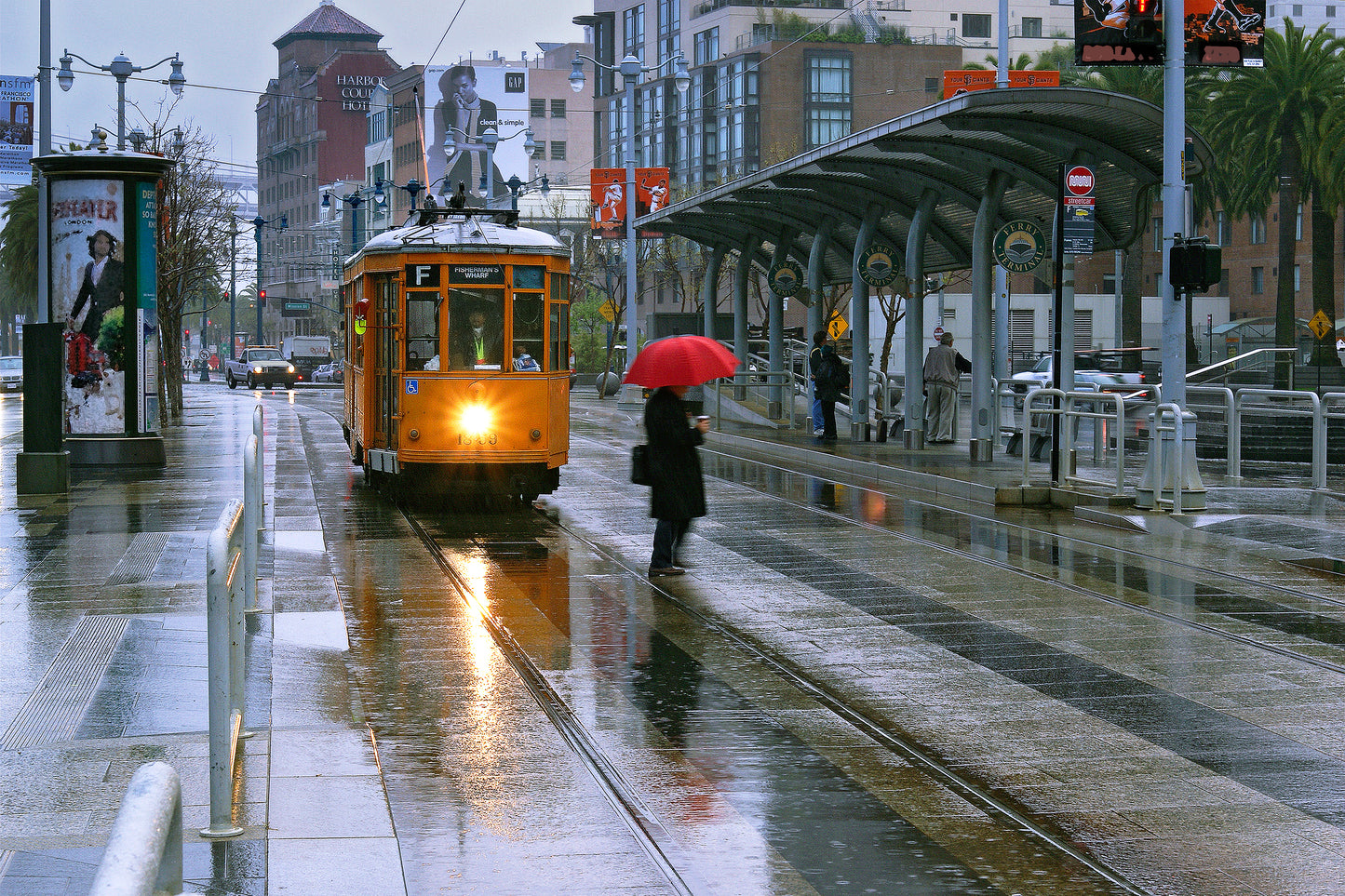 "F" Line Trolley on a Rainy Day