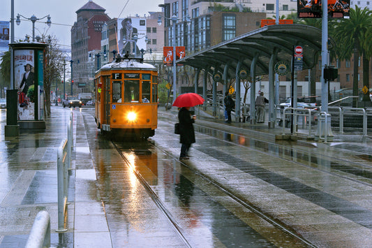 "F" Line Trolley on a Rainy Day