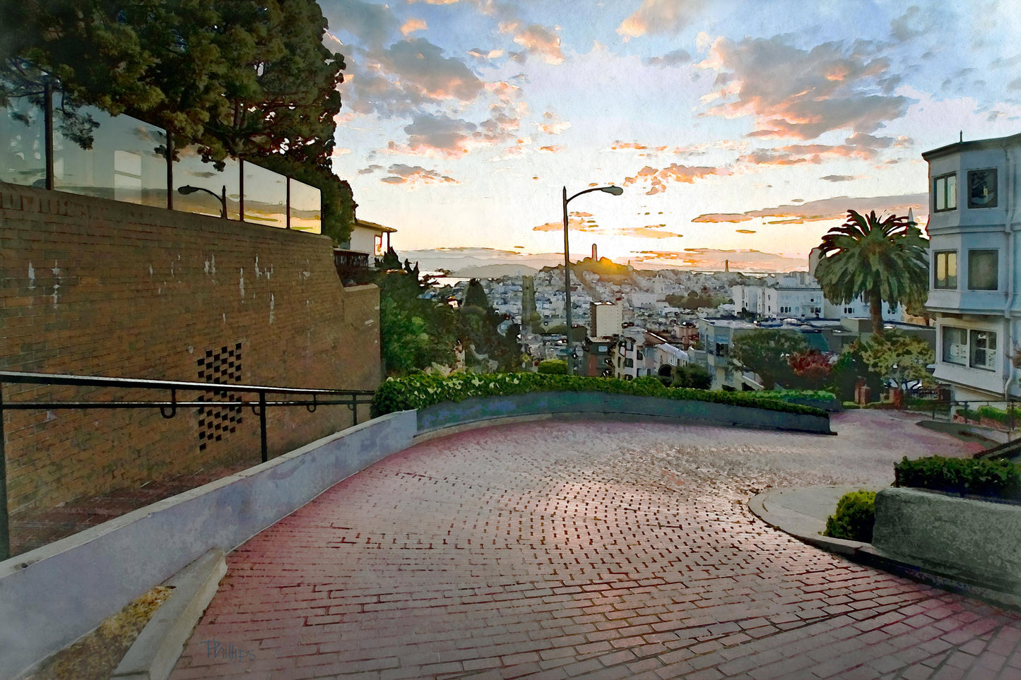 Sunrise at The Crooked Street - San Francisco